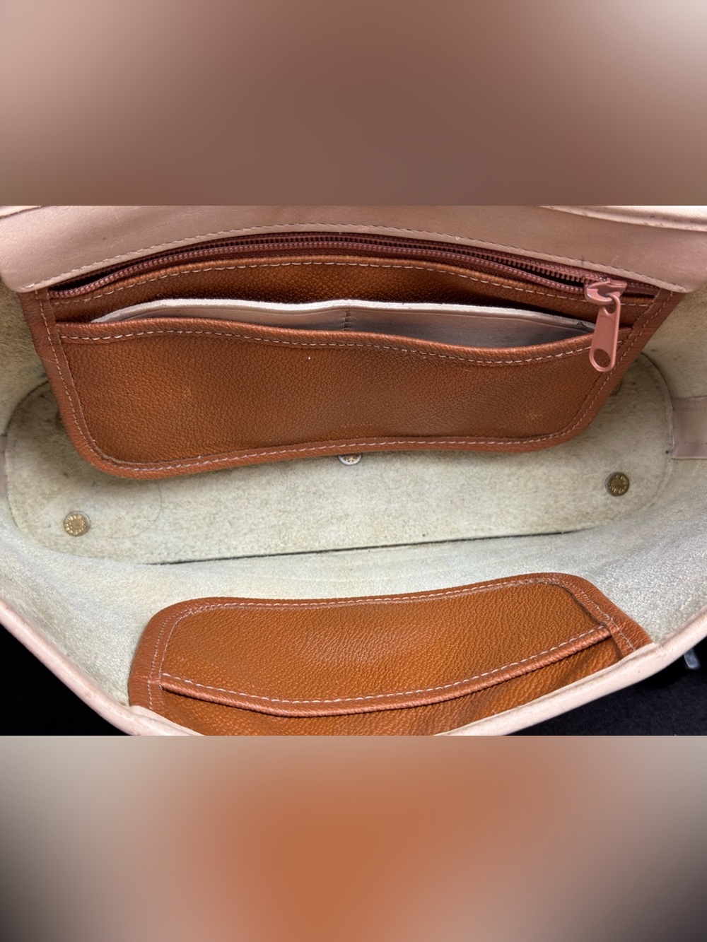 Dooney & Bourke Cream Pebbled Leather Crossbody Bag - Picture 12 of 16